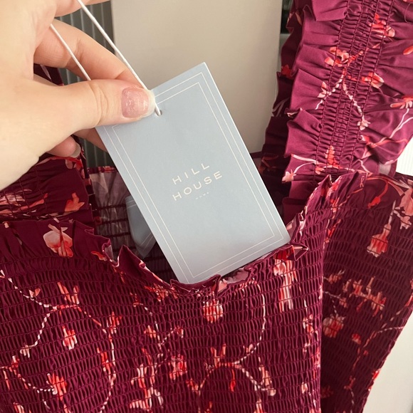 NWT Hill House the Nap Dress Burgundy Botanical - Picture 4 of 6